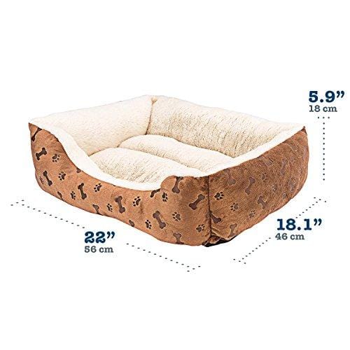 Animals Favorite New Rectangle Pet Bed with Dog Paw Printing (22" x 18")