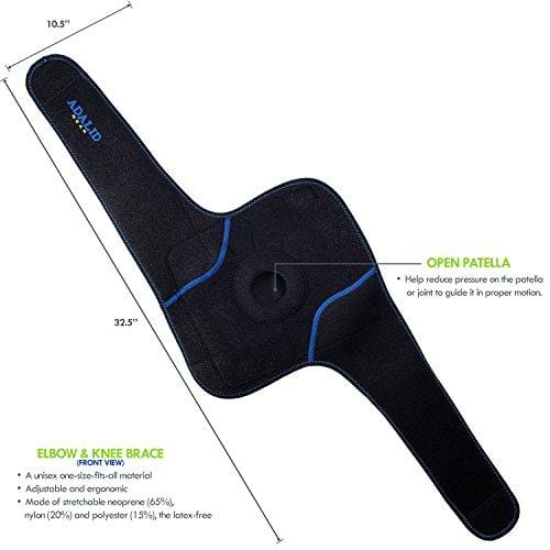 Knee Support Brace Wrap with Ice Gel Pack for Hot and Cold Therapy: for ACL, Meniscus Tear, Golf/Tennis Elbow, Sports, Knee Pain, Tendonitis, Pain Relief, etc. (Flexible, Reusable and Multi-Purpose)