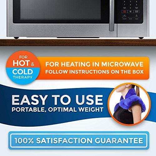 Neck and Shoulder Wrap - Natural Moist Heat Therapy for Muscle Pain, Tension Relief, Aches, Migraines, Headaches, and Arthritis - Instant Relief with deep Heat and Herbal Aromatherapy.