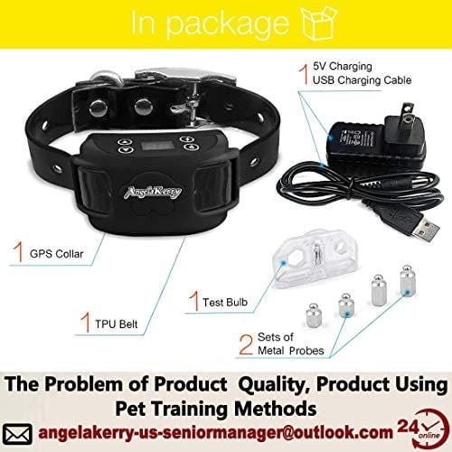 AngelaKerry Wireless Dog Fence System with GPS, Outdoor Dog Containment System Rechargeable Waterproof Collar 850YD Remote for 15lbs-120lbs Dogs (Black, 1pc GPS Receiver by 1 Dog)