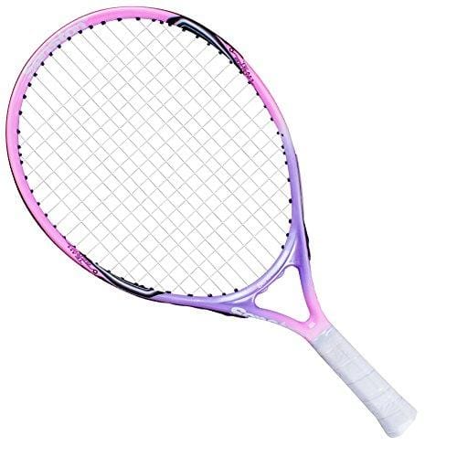 Senston 19" Junior Tennis Racquet for Kids Children Boys Girls Tennis Rackets with Racket Cover Pink with Cover Tennis Overgrip Vibration Damper