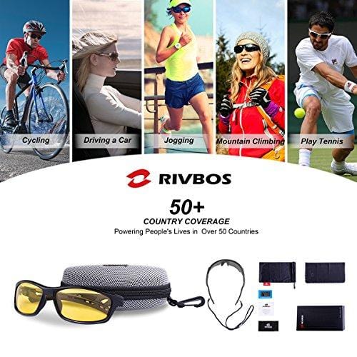RIVBOS Polarized Sports Sunglasses Driving Sun Glasses Shades for Men Women Tr 90 Unbreakable Frame for Cycling Baseball Running Rb833 833-black Night Version Lens [product _type] RIVBOS - Ultra Pickleball - The Pickleball Paddle MegaStore