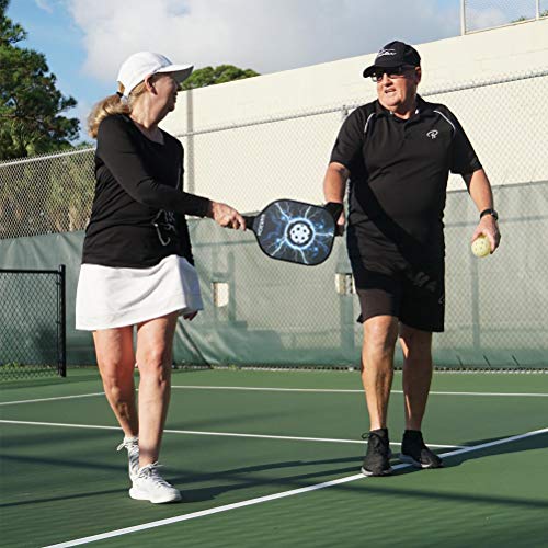 Pickleball Paddle - Pickleball Paddle Set of 2, Graphite Pickleball Racket, Carbon Fiber Glassfiber Surface , Polymer Honeycomb Core Pickleball Paddle with 4 Outdoor Balls and 1 Portable Sport Bag