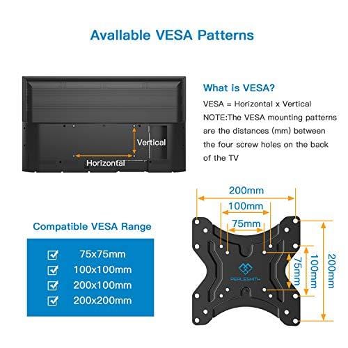 Perlesmith RV Lockable TV Wall Mount for Most 23-43 Inch LED, LCD, OLED Plasma, Flat Screen TVs Full Motion with Articulating Arm Bears up to 77 lbs Swivels Tilts Extends for MotorHomes Camper Trailer