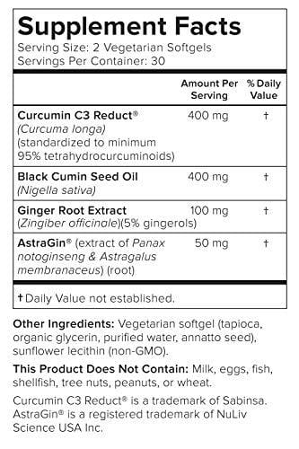 Smarter Turmeric Curcumin - Potency and Absorption in a SoftGel | The Most Active Form of Curcuminoid Found in the Turmeric Root | 95% Tetra-Hydro Curcuminoids (180 Count - 3 Month Supply)