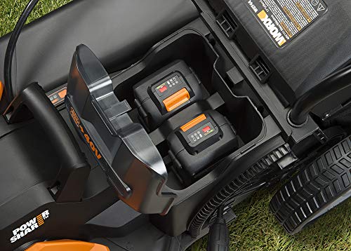 WORX WG744 40V Power Share 4.0 Ah 17" Lawn Mower w/ Mulching (2x20V Batteries),Orange