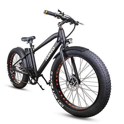 NAKTO Fat Tire Electric Bicycle 300W High Speed Brushless Motor and Detachable Waterproof Lithium Battery Electric Bikes Beach Snow ebike