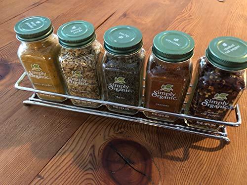 Unum Chrome Wall-Mount/Cabinet Door Spice Rack (x4) - Single Tier Hanging Spice Organizers/Racks for Pantry, Kitchen Wall/Cupboard, Over Stove, and Closet Door Storage - 11 3/8"L x 3"D x 2"H