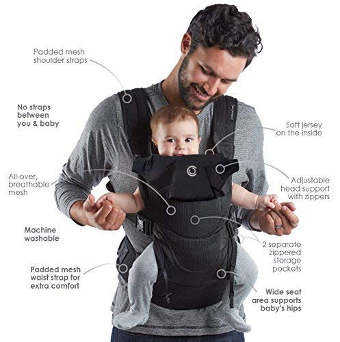 Contours Love 3-in-1 Child & Baby Carrier with 3 Seating Positions, Charcoal Gray