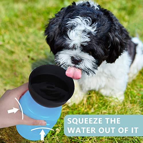 lesotc Pet Water Bottle for Dogs, Dog Water Bottle Foldable, Dog Travel Water Bottle, Dog Water Dispenser, Lightweight & Convenient for Travel BPA Free 18 OZ. (Blue)