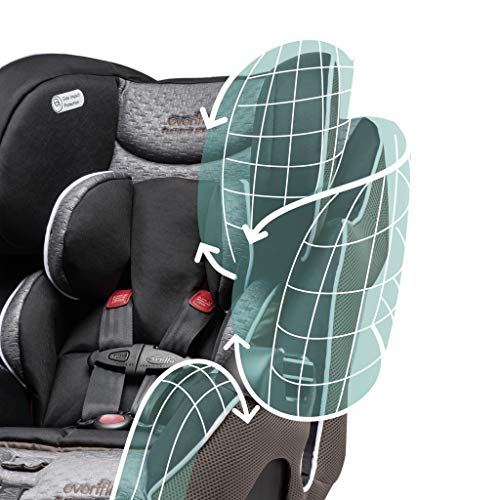 Evenflo Symphony Elite All-In-One Convertible Car Seat, 5-Point Infinite Slide Harness, Easy to Install, Forward / Rear Facing, Booster Seat, 110-lb Capacity, Multiple-Position Recline, Paramount Gray