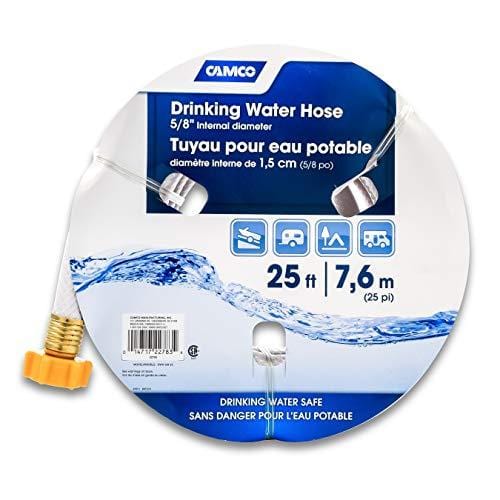 Camco 25ft TastePURE Drinking Water Hose - Lead and BPA Free, Reinforced for Maximum Kink Resistance 5/8"Inner Diameter (22783)