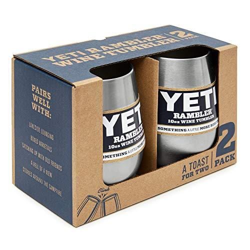 YETI Rambler 10 oz Stainless Steel Vacuum Insulated Wine Tumbler, 2 Pack, Stainless
