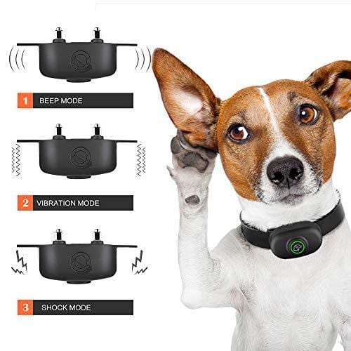 Dog Bark Collar, Humane Anti Barking Training Collar, Adjustable Stop Barking Collar for Small Medium Large Dogs, Best No Barking Control Dog Collar by Moer Sky