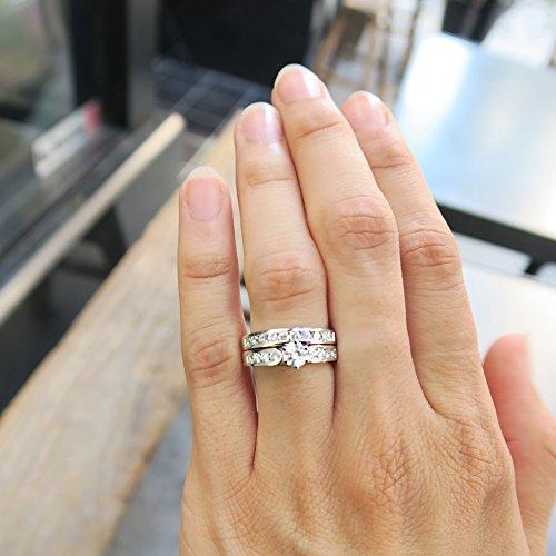 Dazzlingrock Collection 1.00 Carat (ctw) 14K Round Diamond Ladies Bridal Engagement Ring Set 1 CT, White Gold, Size 5