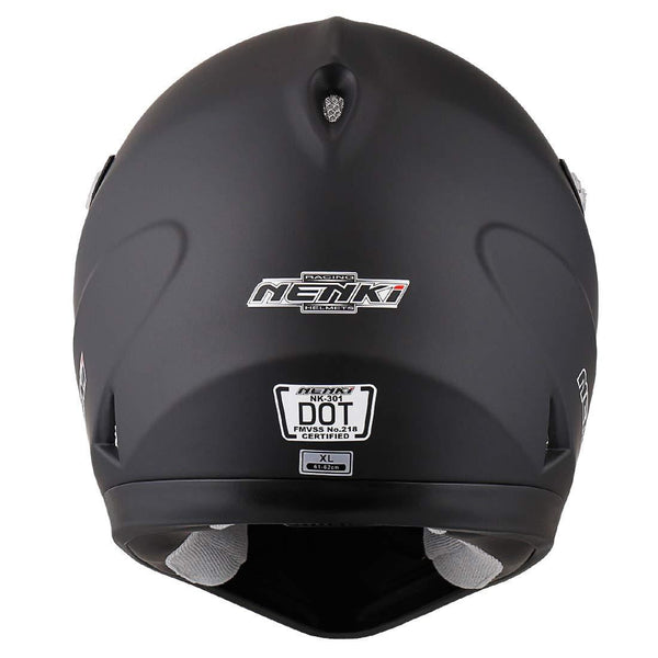 NENKI Motocross ATV Dirt bike Helmet NK-301 for Men,DOT Approval (L 59-60CM, MATT BLACK)