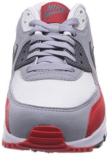 Nike Air Max 90 Essential, Men's Low-Top Trainers, Multicolor (Wolf Grey/Dark Grey/Challenge Red), 9.5 UK (44 1/2 EU)