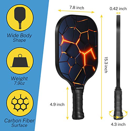 Gonex Pickleball Paddles Set of 2 Graphite Pickleball Set Pickleball Rackets Equipment with Pickleball Racquet, Honeycomb Composite Core, Balls and Carry Bag