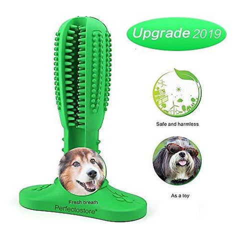 Perfectostore Toothbrush Chew Toy - Dog Toothbrush Stick Dog Teeth Cleaner Durable Natural Rubber Bite Resistant Oral Care Toys for Large and Medium Dogs