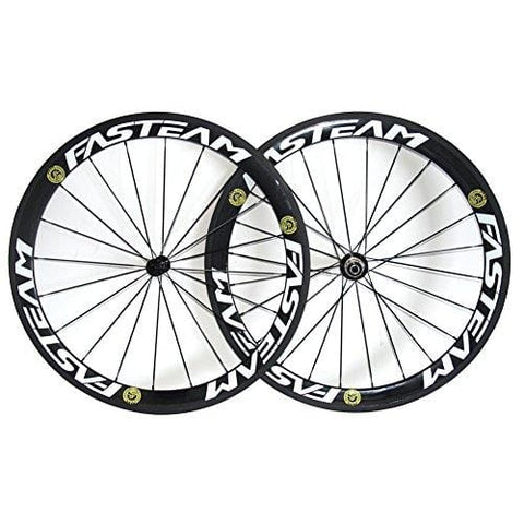 Fasteam Carbon Fiber Road Bike Wheels 700C Clincher Wheelset 50mm Matte 23 Width 20/24h for Shimano