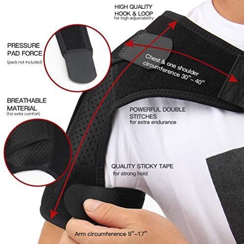 Shoulder Brace for Women Men, Rotator Cuff Support Adjustable Belt & Pressure Pad Shoulder Compression Sleeve for Shoulder Impingement Syndrome, Pain Relief, Tendonitis, Arthritis, Injury Prevention