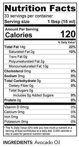 Prasada 100% Pure Avocado Oil 16.9oz (500ml) -Refined, Cold Pressed, BPA-Free Food-Grade Plastic Bottle | Excellent for Frying, Sautéing, Salads and Cosmetic Uses