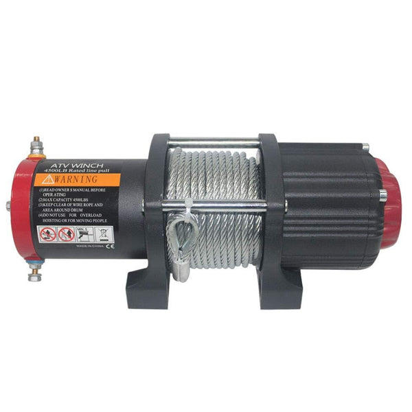 OPENROAD 12V 4500lb Electric Winch,Cable and Nylon Rope ATV Boat Winch (4500 Cable Winch)