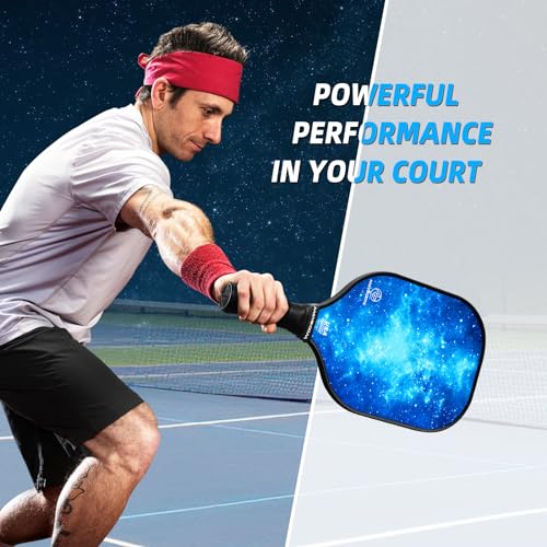 Pickleball Paddles Set of 2/4, USAPA Approved Pickleball Set Pickleball Rackets 2 Pack, Fiberglass Surface Pickle-Ball Equipment, Pickleball Racquet Gifts for Beginners & Pros(Blue)