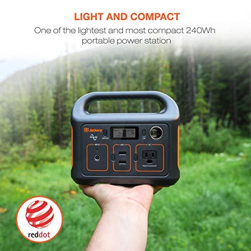 Jackery Portable Power Station Explorer 240, 240Wh Emergency Backup Lithium Battery, 110V/200W Pure Sinewave AC Outlet, Solar Generator for Outdoors Camping Travel Fishing Hunting