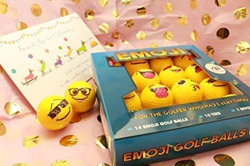 Emoji Golf Balls Deluxe Gift - Golf Gifts for Men & Women - Gag Gift for The Golf Fan who has Everything Deluxe (14 Golf Balls, Fun)