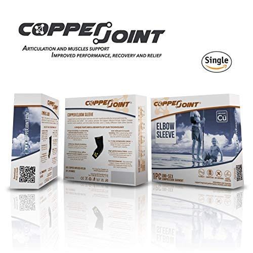 CopperJoint Copper-Infused Compression Elbow Sleeve, High-Performance Design Promotes Proper Blood Flow to Help Improve Circulation and Support Healing for All Lifestyles, Single Sleeve (X-Large)