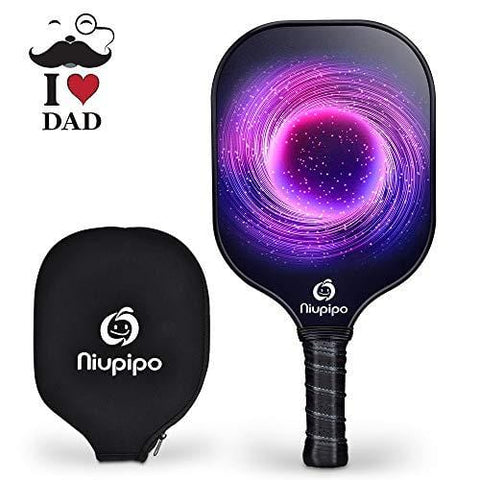 Pickleball Paddle, Composite Pickleball Racket Polypropylene Honeycomb Core Fiberglass Face Ultra Cushion 4.5In Grip 8.1oz Indoor Outdoor with Pickleball Paddles Cover, USAPA Pickleball Paddle, Purple