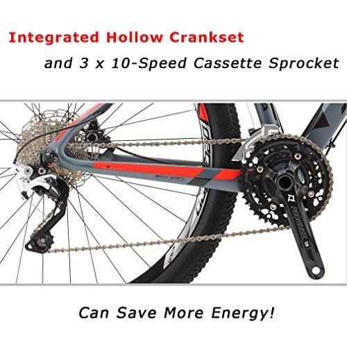 SAVADECK DECK300 Carbon Fiber Mountain Bike 26"/27.5"/29" Complete Hard Tail MTB Bicycle 30 Speed Shimano M6000 DEORE Group Set - (Orange,27.5x17)