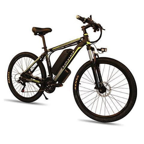 CLIENSY 26" Electric Mountain Bike with 36V 10Ah Removable Large Capacity Lithium Battery, Electric Bike Shimano 21 Speed Gear and 350W Brushless Motor (Green)