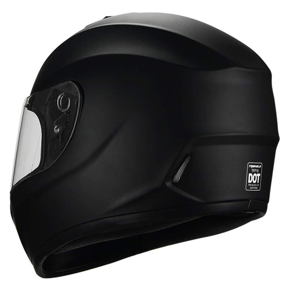 Triangle Matte Black Full Face Lightweight, Aerodynamic, Comfortable Street Bike Motorcycle Helmet Unisex Adult DOT Approved (Large, Matte Black) ...
