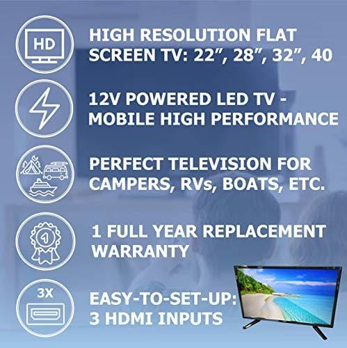 Free Signal TV Transit 32" 12 Volt DC Powered LED Flat Screen HDTV for RV Camper and Mobile Use