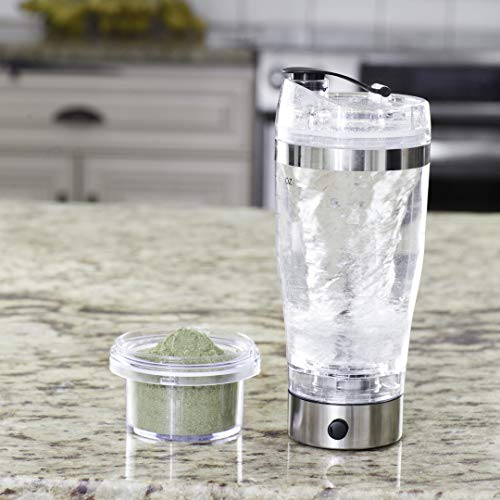 Vortex Select Portable Electric Mixer Shaker Bottle for Protein Powders, Shakes, Eggs, Pre-Workout Shakes, Post-Workout Shakes, and More with Ingredients Cup and USB (16 oz.)