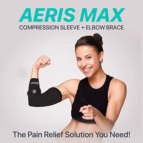 WIMI Sports & Fitness 1 Tennis Elbow Brace for Tendonitis & 1 Elbow Compression Sleeve (1-Count) - Eases Tennis Elbow - Golfers Elbow & Arm Pain + Provides Relief & Support for Sore Muscles & Tendons