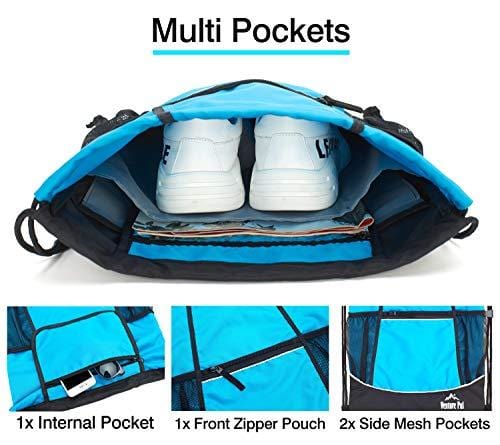 Venture Pal Packable Sport Gym Drawstring Sackpack Backpack Bag with Wet Pocket for Men,Women,Kids-Blue