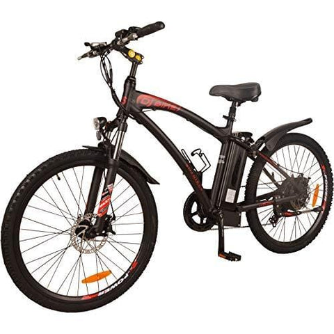 DJ Mountain Bike 750W 48V 13Ah Power Electric Bicycle, UL 2849, Matte Black, LED Bike Light, Fork Suspension and Shimano Gear,