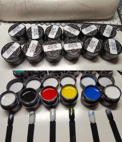 ROSALIND Spider Gel Nail Art Design Pulling Line Silk 12 Colors Set DIY Line Painting Design Lacquer Silver Gold Nail Decorations 5ml