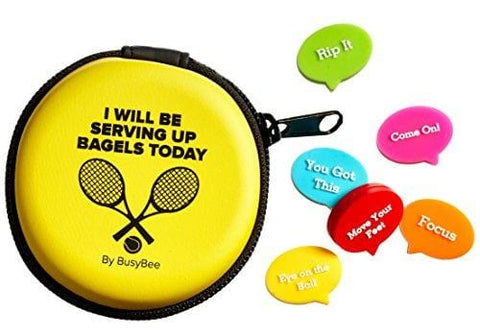 BusyBee Tennis Vibration Dampener in Fun Zipper Gift Pack. Best Shock Absorber (6 Count) Plus a Bonus: Exclusive Mobile App 3 Months Trial [product _type] BusyBee - Ultra Pickleball - The Pickleball Paddle MegaStore