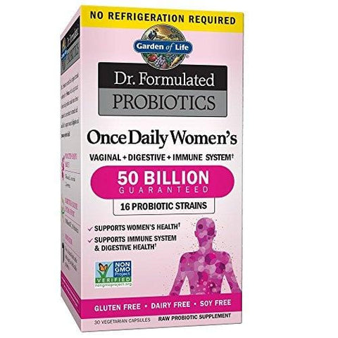 Garden of Life Dr. Formulated Probiotics for Women, Once Daily Women's Probiotics, 50 Billion CFU Guaranteed, 16 Strains, Shelf Stable, Gluten Dairy & Soy Free One a Day, Prebiotic Fiber, 30 Capsules