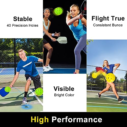 kisportee Pickleballs Balls, 6 Pack Outdoor Pickleball Balls with Mesh Bag for Sport Outdoor Play, High Elasticity & Durable Pickle Ball for All Style Pickleball Paddles, Ideal Sport Pickleballs Gift