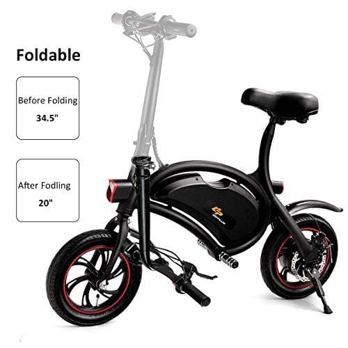 Goplus Folding Electric Bike 350W Lightweight E-Bike Mini Electric Bicycle Scooter Max Speed Up to 19 MPH with 12.5 Mile Range, Cruise Control System, APP Speed Setting and Headlight (Black)