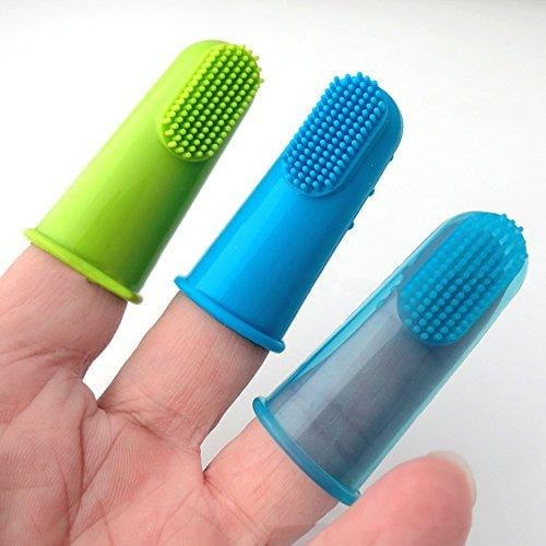 YuYe Silicone Finger Toothbrush Dental Hygiene Brush for Small to Large Dog Cat Pet - Blue
