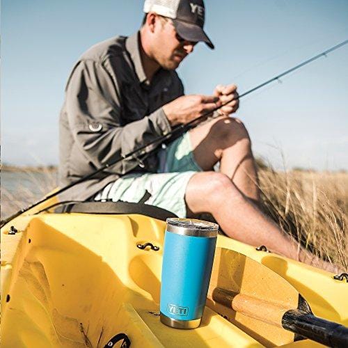 YETI Rambler 20 oz Stainless Steel Vacuum Insulated Tumbler with Lid, Tahoe Blue