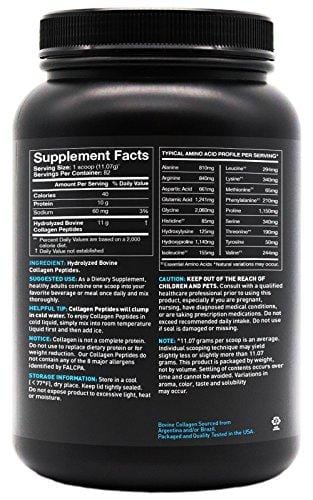 Collagen Peptides Powder 'XL' Jar (32oz) | Grass-Fed, Certified Paleo Friendly, Non-GMO and Gluten Free - Unflavored