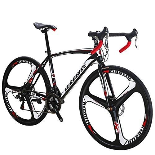 EUROBIKE Road Bike TSM550 Bike 21 Speed Dual Disc Brake 49cm 3-Spoke Wheels Road Bicycle