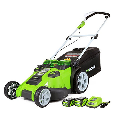 Greenworks 40V 20-Inch Cordless Twin Force Lawn Mower, 4Ah & 2Ah Batteries with Charger Included